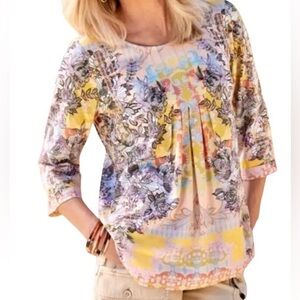 Soft Surroundings Pastel Floral Blouse